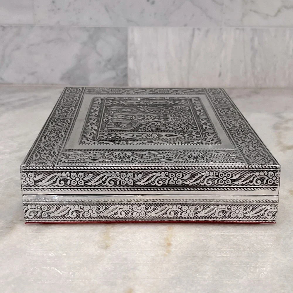 Single Tier Oxidized Elephant Jewelry Box